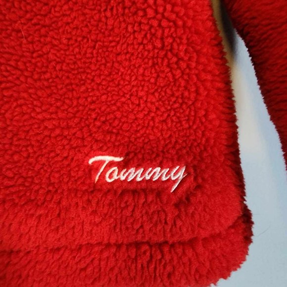EUC Girl's Tommy Hilfiger Fuzzy Red Coat - Picture 5 of 6